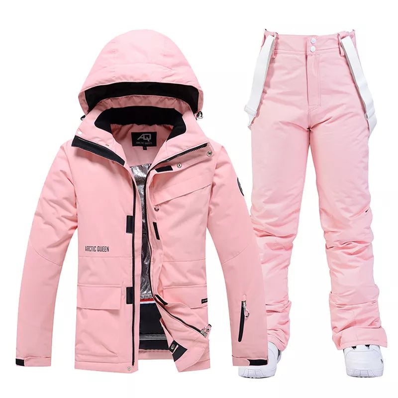 Pink White Women's Winter Snow Suit Snowboarding Clothing Skiing Costumes  Waterproof Coat Jackets Strap Pants picture jacket pant8 S : :  Clothing, Shoes & Accessories