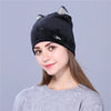 Xthree Flannelette Autumn Skullies Beanies for Women Winter Hat Cute Kitty Children Hat for Girls Gorras