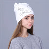 Xthree Flannelette Autumn Skullies Beanies for Women Winter Hat Cute Kitty Children Hat for Girls Gorras