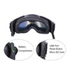 CCTHOOK 1080P HD Ski-Sunglass Goggles Camera & Colorful Double Anti-Fog Lens for Ski with Free APP Live Image Video Monitoring