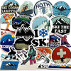 SNWTOP 10/30/50pcs Winter Skiing Snow Mountain Graffiti Stickers