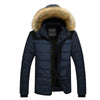 AEMAPE Mens Fur Hooded Quilted Parka Down Jacket