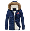 UNION ARMY Mens Blue / Brown / Black Parka Coat - Fur Hooded