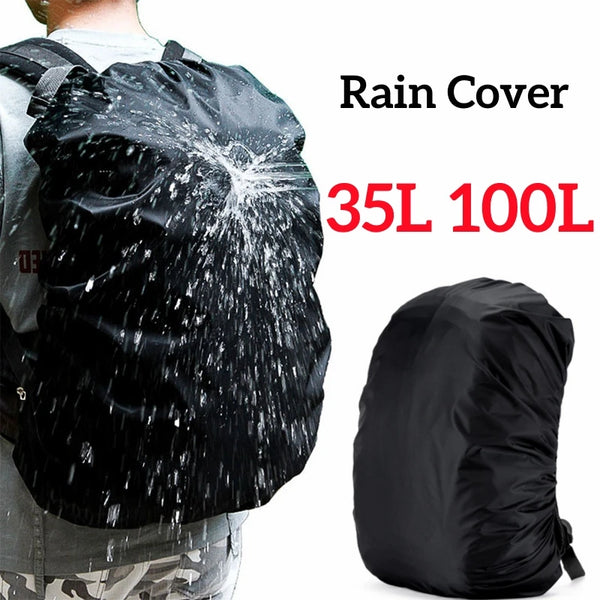 35L 100L Rain Cover Backpack Waterproof Bag Large Dust Hiking Camping Bags Portable Black Schoolbag Rain Cover For 90L 120L 50L