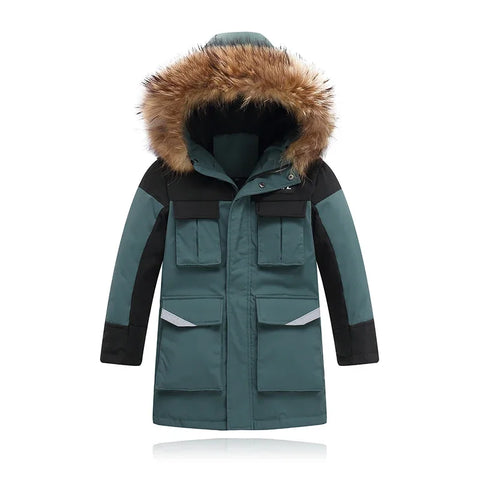 JISENAHU kids Snow Jacket with Fur Hood