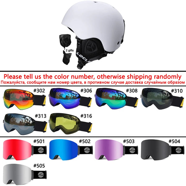 LOCLE Ultralight Ski Helmet with Safety Integrally-Molded Snowboard Helmet Skiing Snow Snowmobile Helmet Men Women Child Kids