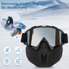 Ski Glasses with Removable Face Mask Anti-Fog Skiing Eyewear Protective Snow Sports Goggles Adjustable for Skiing Hiking Cycling