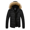 AEMAPE Mens Fur Hooded Quilted Parka Down Jacket