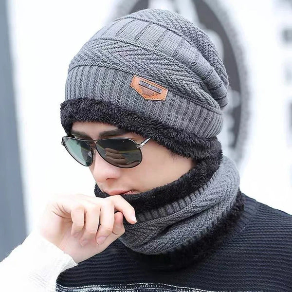 WASUZI Knitted Ski Hat and Scarf