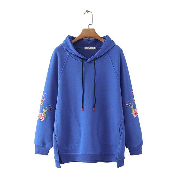 049114 WANDER EMBROIDERED WOMENS JERSEY HOODIE