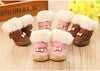 CHICDOG Thick Fur Dog Snow Boots Coffee/Pink/Purple